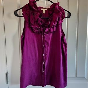 Purple silk J. Crew vest